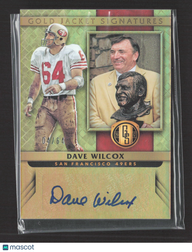 2017 Panini Gold Standard Gold Jacket Signatures Dave Wilcox #GJ-DW 04/64 Auto