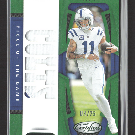 2025 Panini Certified Piece of the Game Michael Pittman Jr. #POG-MPJ 03/25 Patch