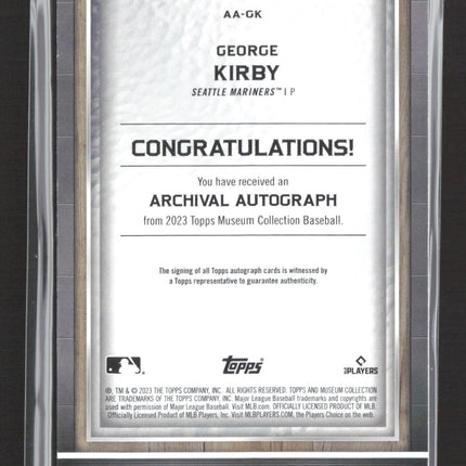 2023 Topps Museum Collection George Kirby #AA-GK Archival Autograph 17/20 Auto
