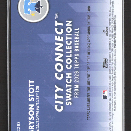 2026 Topps City Connect Swatch Collection Bryson Stott #CC2-BS Game-Used Jersey