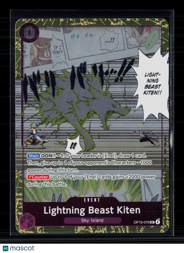 One Piece Lightning Beast Kiten (Dash Pack) Adventure on Kami's Island OP15-076