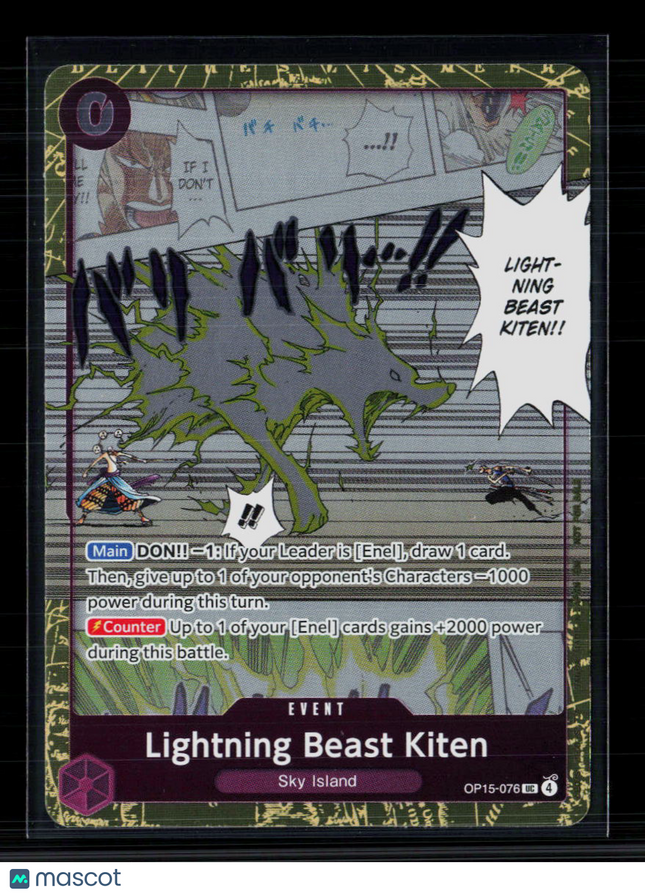 One Piece Lightning Beast Kiten (Dash Pack) Adventure on Kami's Island OP15-076
