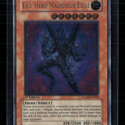 Yu-Gi-Oh! Evil HERO Malicious Edge (UTR) Gladiator's Assault GLAS-EN003 1st Ed
