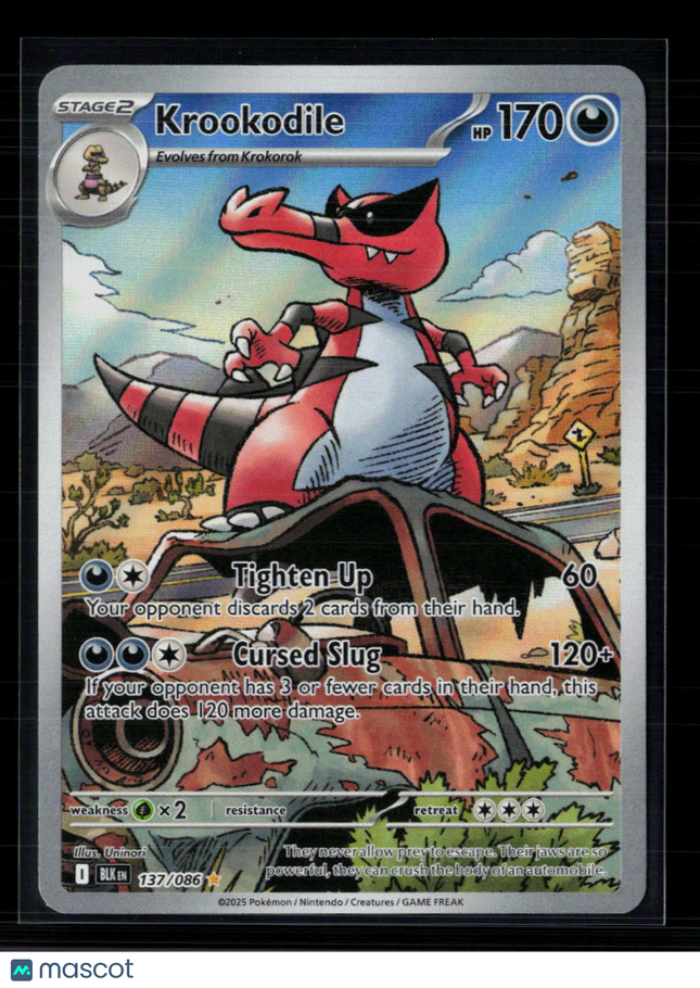 2025 Pokemon Scarlet & Violet Black Bolt Krookodile #137/86
