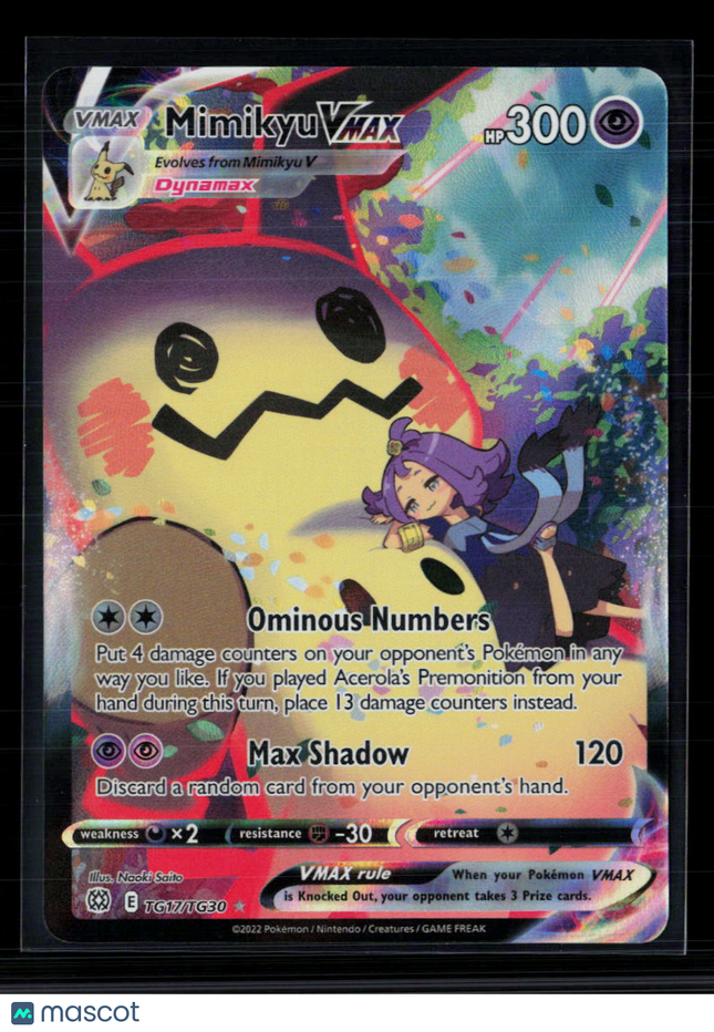 Pokemon 2022 Brilliant Stars Mimikyu VMAX CSR #TG17/TG30