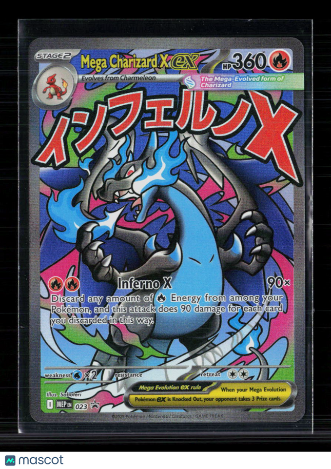 Pokemon 2025 Mega Evolution – Phantasmal Flames Mega Charizard X EX #MEP EN 023