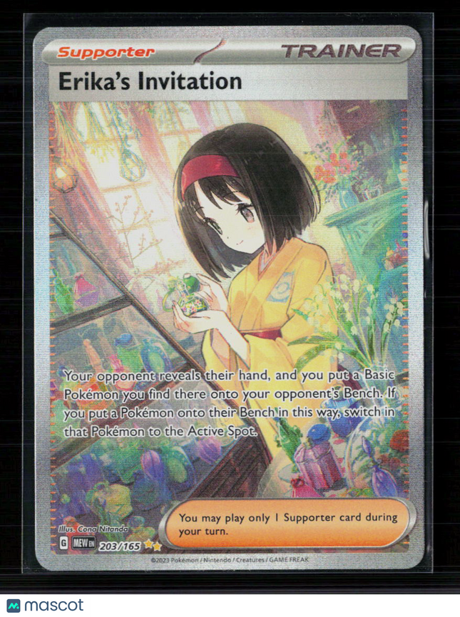 Pokemon 2023 Scarlet & Violet 151 Erika's Invitation SAR #203/165