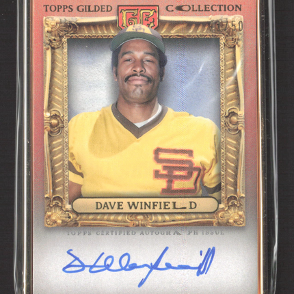 2024 Topps Gilded Dave Winfield #HAFA-DW Gold Framed Hall of Famers Auto
