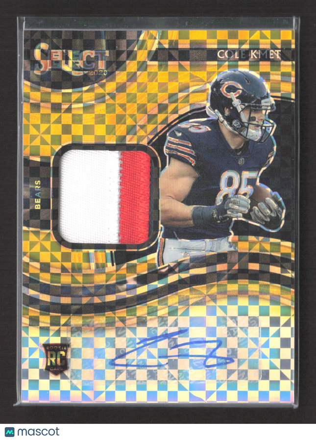 2021 Panini Select Prizm Cole Kmet #RSM-CKM Gold 07/10 Patch RC Auto