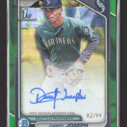 2024 Bowman Chrome Dawel Joseph #CPA-DJ Green Lava 82/99 Auto
