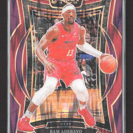 2025 Panini Select Prizm Concourse Bam Adebayo #15 Purple 168/249
