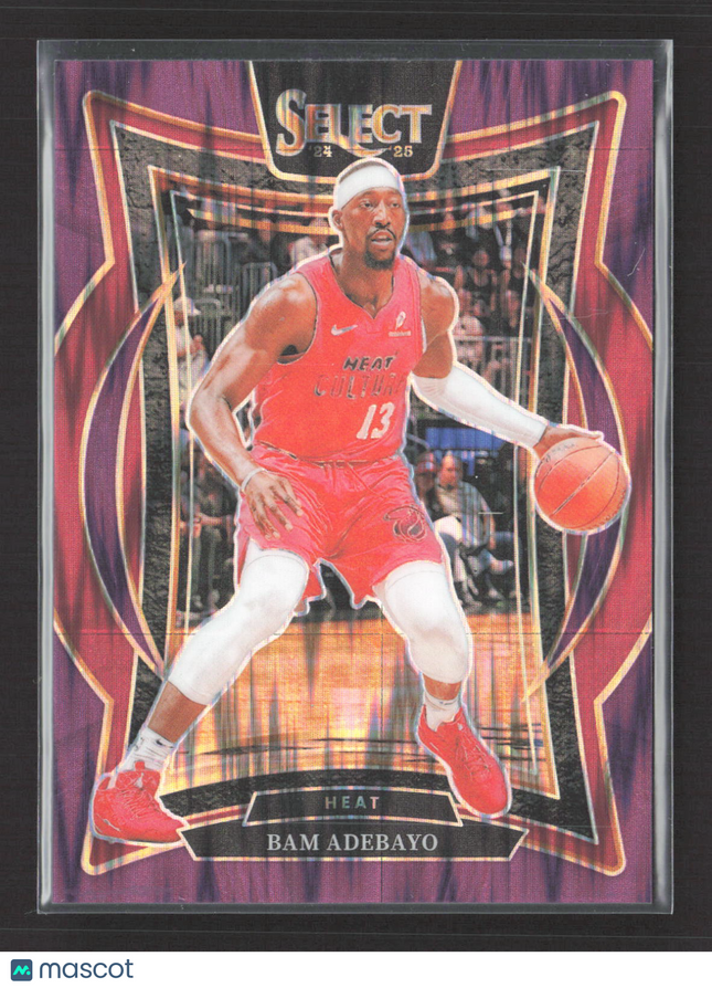 2025 Panini Select Prizm Concourse Bam Adebayo #15 Purple 168/249