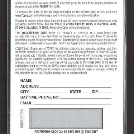 2026 Bowman Basketball Yang Hansen #BCA-YH Mojo Redemption Card
