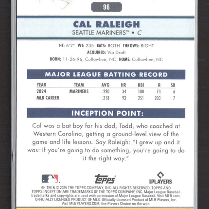 2025 Topps Inception Cal Raleigh #96 Purple 122/150