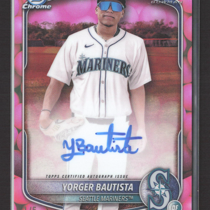 2025 Bowman Chrome Yorger Bautista #CPA-YB Bubble Gum 1/5 1st Bowman Auto