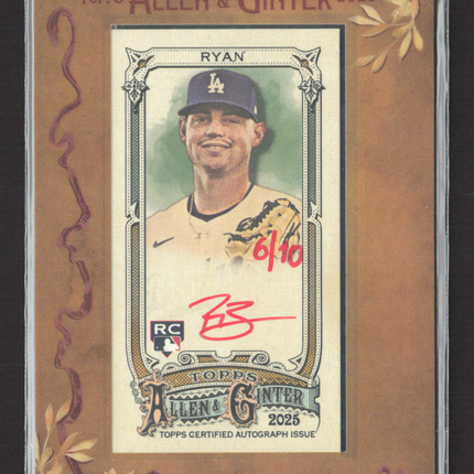 2025 Topps Allen & Ginter River Ryan #MA-RR RC 6/10 Auto Red Ink