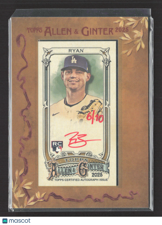 2025 Topps Allen & Ginter River Ryan #MA-RR RC 6/10 Auto Red Ink