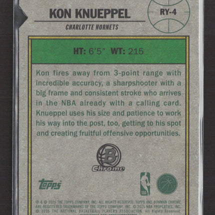 2025 Bowman Chrome Rookie of the Year Favorites Kon Knueppel #RY-4 Green /99 RC