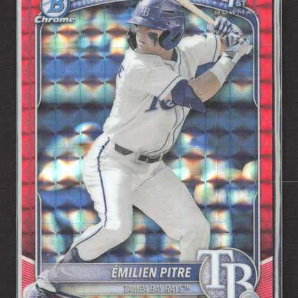 2025 Bowman Chrome Emilien Pitre #BCP-83 Red Checkerboard Refractor /5