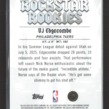 2025 Bowman Chrome Rockstar Rookies VJ Edgecombe #RR-3 006/250 RC Purple