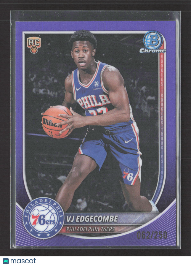 2025 Topps Bowman Chrome VJ Edgecombe #BCV-3 Purple RC 062/250