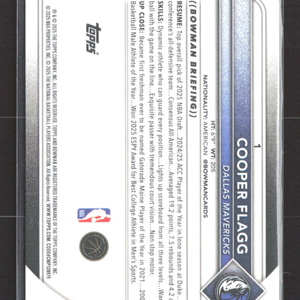 2025 Topps Bowman Cooper Flagg #1 RC