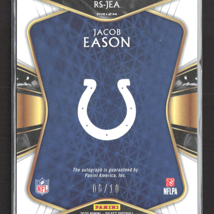 2021 Panini Select Prizm Jacob Eason #RS-JEA Gold Checkerboard 06/10 RC Auto