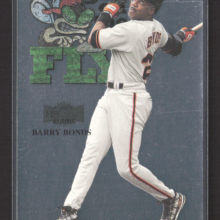 1999 Fleer SkyBox Metal Universe Barry Bonds #246 Caught on the Fly