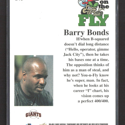 1999 Fleer SkyBox Metal Universe Barry Bonds #246 Caught on the Fly