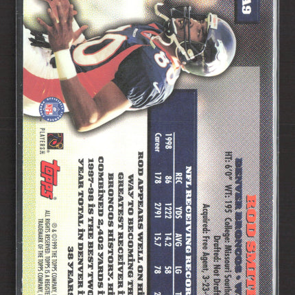 1999 Topps Autographs Rod Smith #A9 Auto
