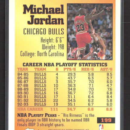 1994 Topps Gold Reigning Playoff MVP Michael Jordan #199