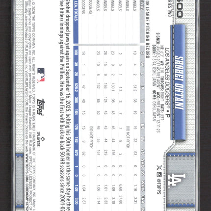 2026 Topps Series 2 Shohei Ohtani #500 Sun Parallel