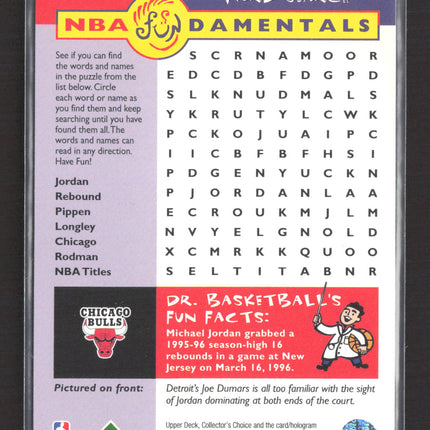 1996 Upper Deck Collector's Choice NBA Fundamentals Michael Jordan #195