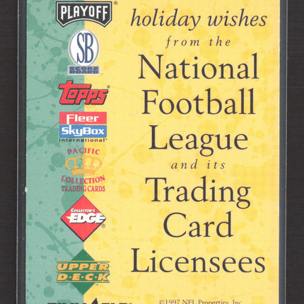 1997 NFL Properties Holiday Wishes Santa Claus