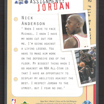 1996 Upper Deck Collector's Choice Nick Anderson Michael Jordan #362
