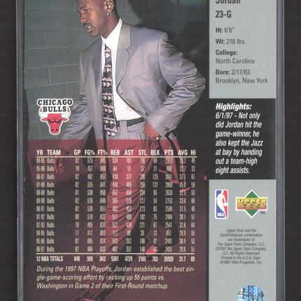 1997 Upper Deck Game Dated Michael Jordan #23-G