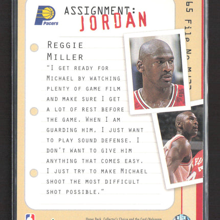 1996 Upper Deck Collector's Choice Jordan Michael Jordan Reggie Miller #MJ23
