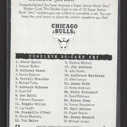 1997 Upper Deck Collector's Choice Stick-Ums Michael Jordan #S30