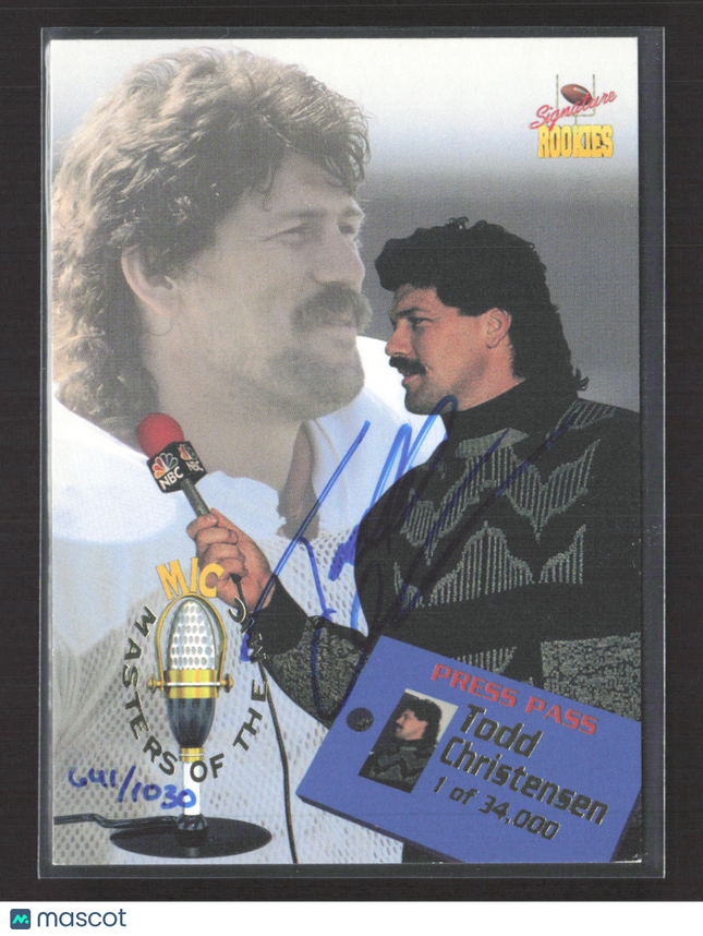 1995 Signature Rookies Masters of the Mic Todd Christensen #M1 641/1030 Auto