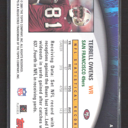 2001 Topps Own the Game Terrell Owens #AW9 All The Way