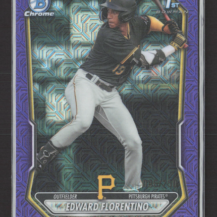 2025 Bowman Chrome Edward Florentino #BCP-82 Purple Mojo Refractor 1st /250