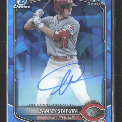 2024 Topps Bowman Chrome Sammy Stafura #CPS-SS Sapphire Refractor 097/199 Auto
