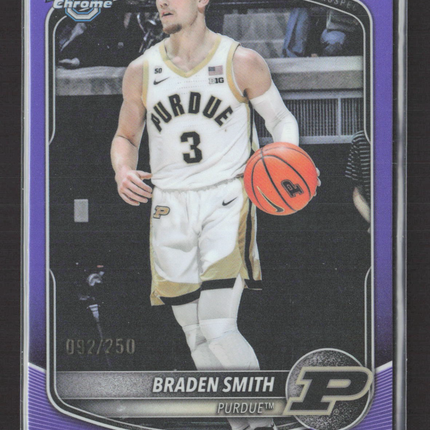 2025 Bowman Chrome University Braden Smith #BCP-94 Purple Refractor 092/250