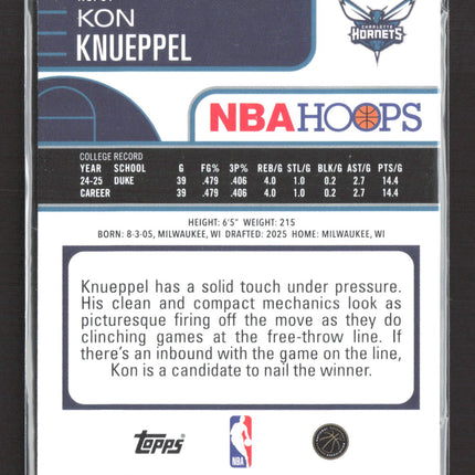 2026 Topps NBA Hoops Kon Knueppel #67 Green RC