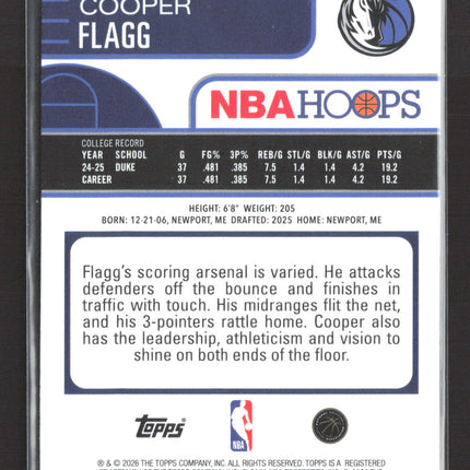 2026 Topps NBA Hoops Cooper Flagg #35 RC Rainbow