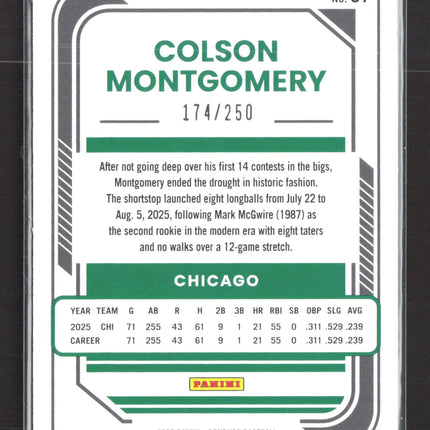 2026 Panini Donruss Baseball Colson Montgomery #87 Red 174/250