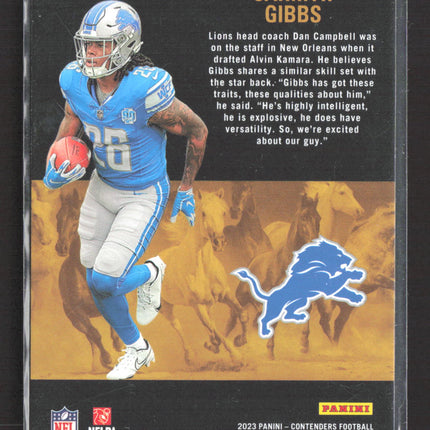 2023 Panini Contenders Football Rookie Stallions Jahmyr Gibbs #13