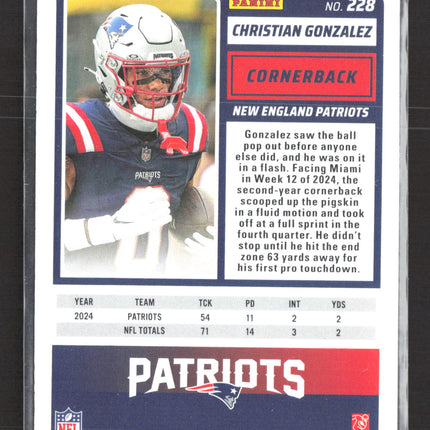 2025 Panini Score Football Christian Gonzalez #228 Green Swirl 066/415