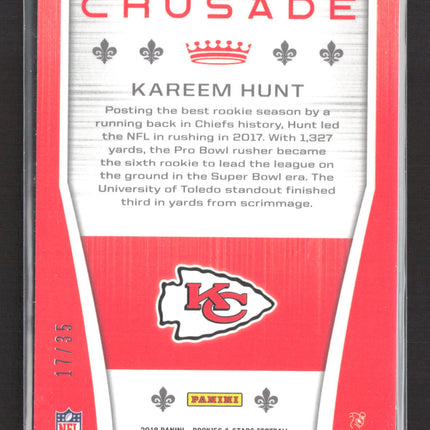 2018 Panini Rookies & Stars Crusade Kareem Hunt #CRU-7 Red 17/35