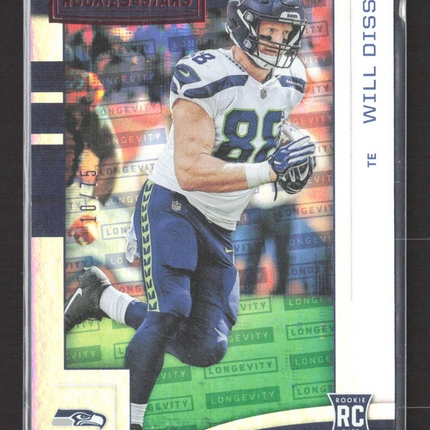 2018 Panini Rookies & Stars Longevity Will Dissly #144 Red /75